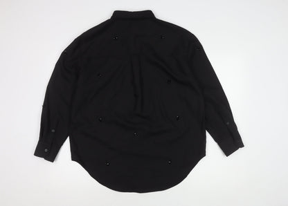 Womens UK Size 10 Marks and Spencer Black  Button-Up