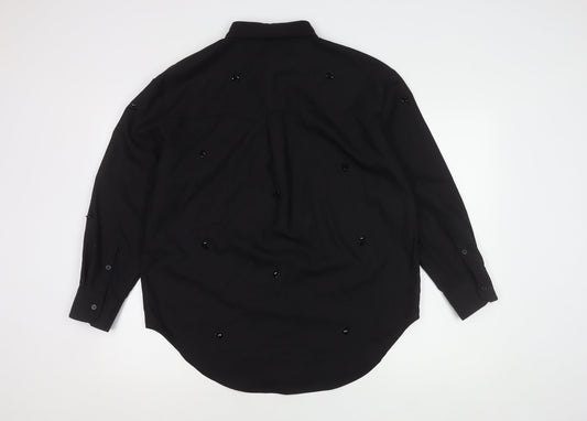 Womens UK Size 10 Marks and Spencer Black  Button-Up