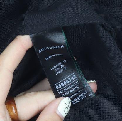 Womens UK Size 10 Marks and Spencer Black  Button-Up