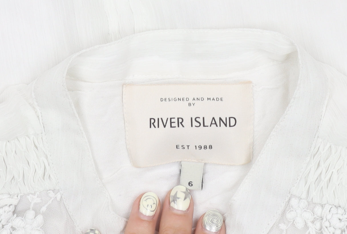 Womens UK Size 6 River Island White  Blouse
