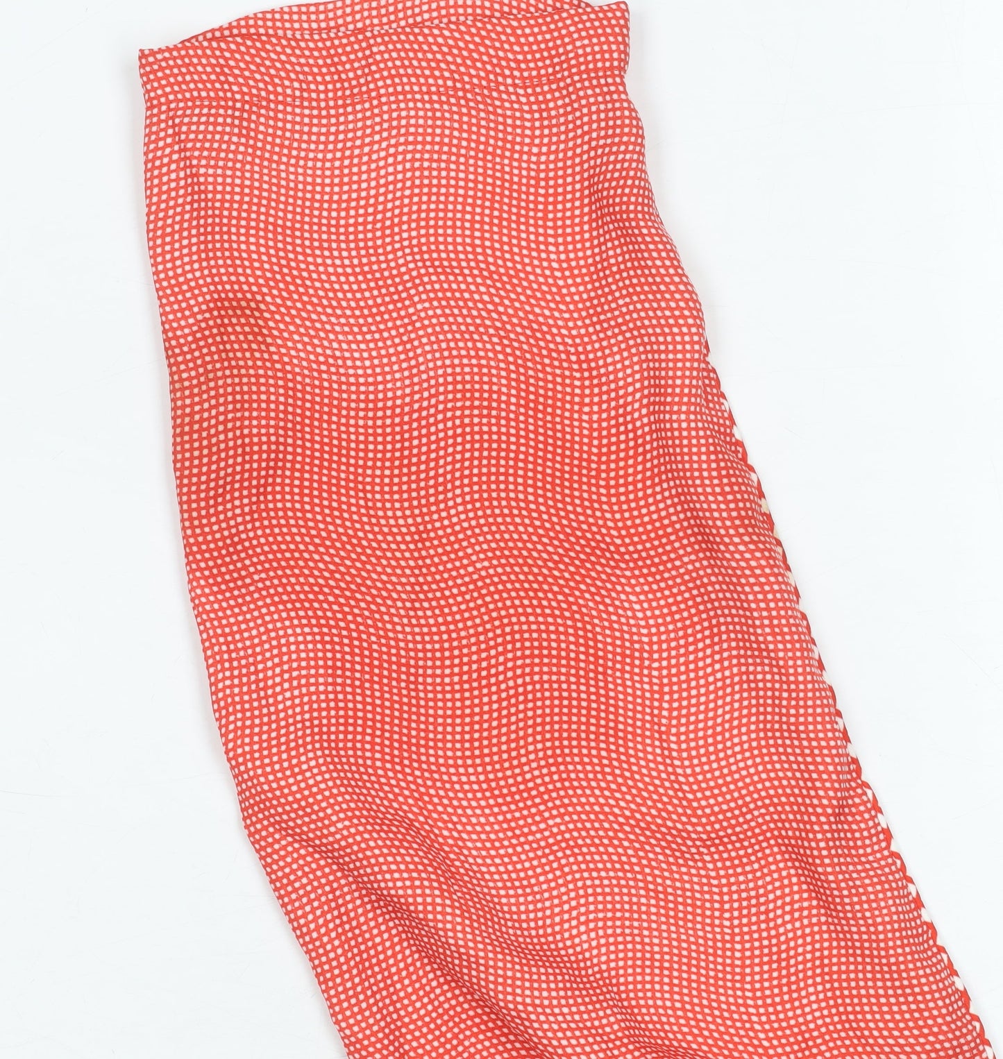 ARA BASIC Women's Red Check Trousers L Elastic Waist