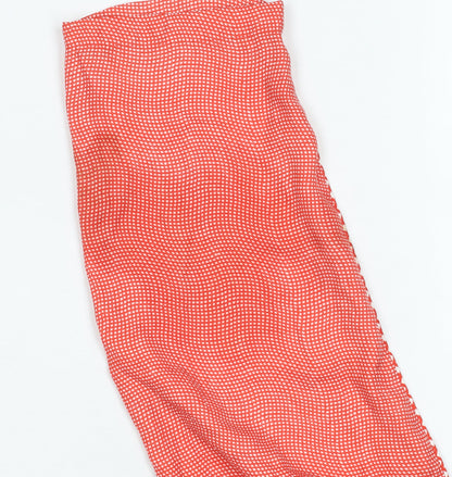 ARA BASIC Women's Red Check Trousers L Elastic Waist