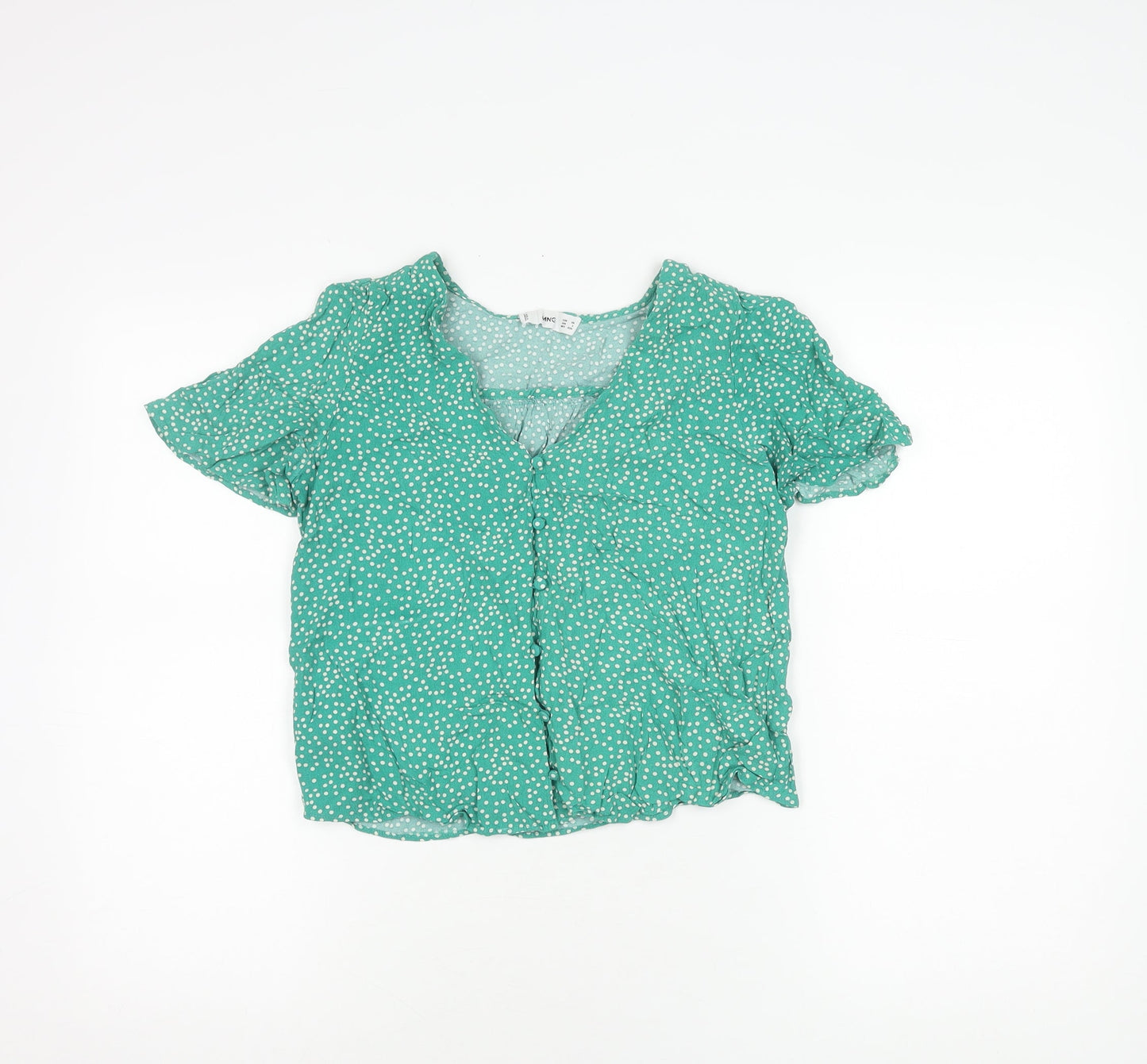 Womens UK Size XS MNG Green  Blouse