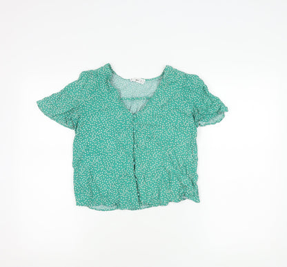 Womens UK Size XS MNG Green  Blouse