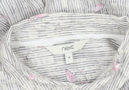 Womens UK Size 18 NEXT Multicoloured Basic Button-Up