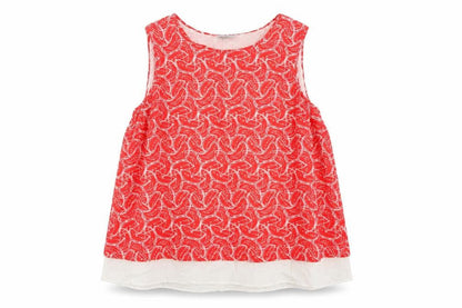 Oliver Bonas Red Geometric Sleeveless Top