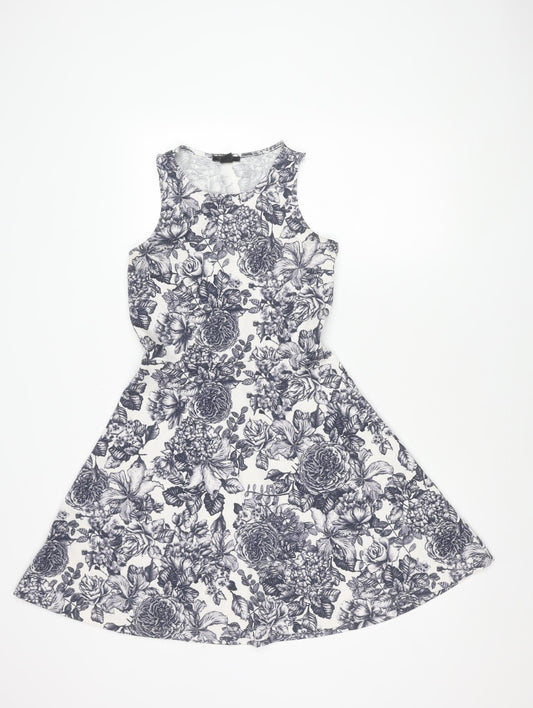 H&M Women's Multicoloured Floral A-Line Dress