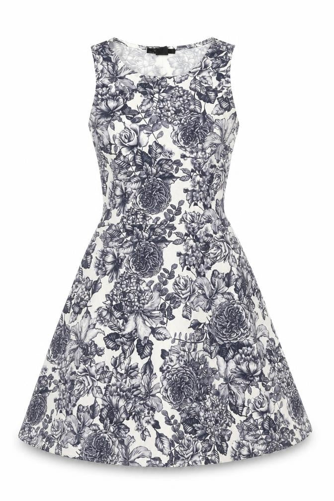 H&M Women's Multicoloured Floral A-Line Dress