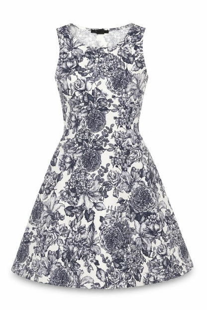 H&M Women's Multicoloured Floral A-Line Dress