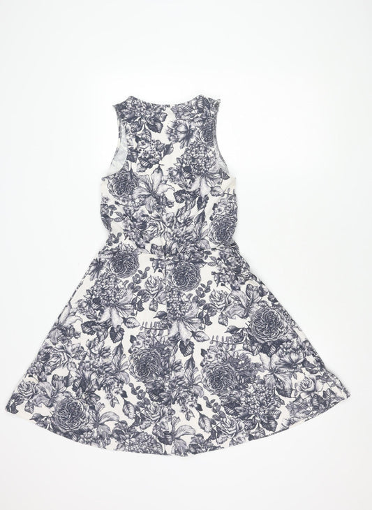 H&M Women's Multicoloured Floral A-Line Dress