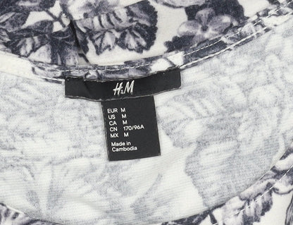 H&M Women's Multicoloured Floral A-Line Dress