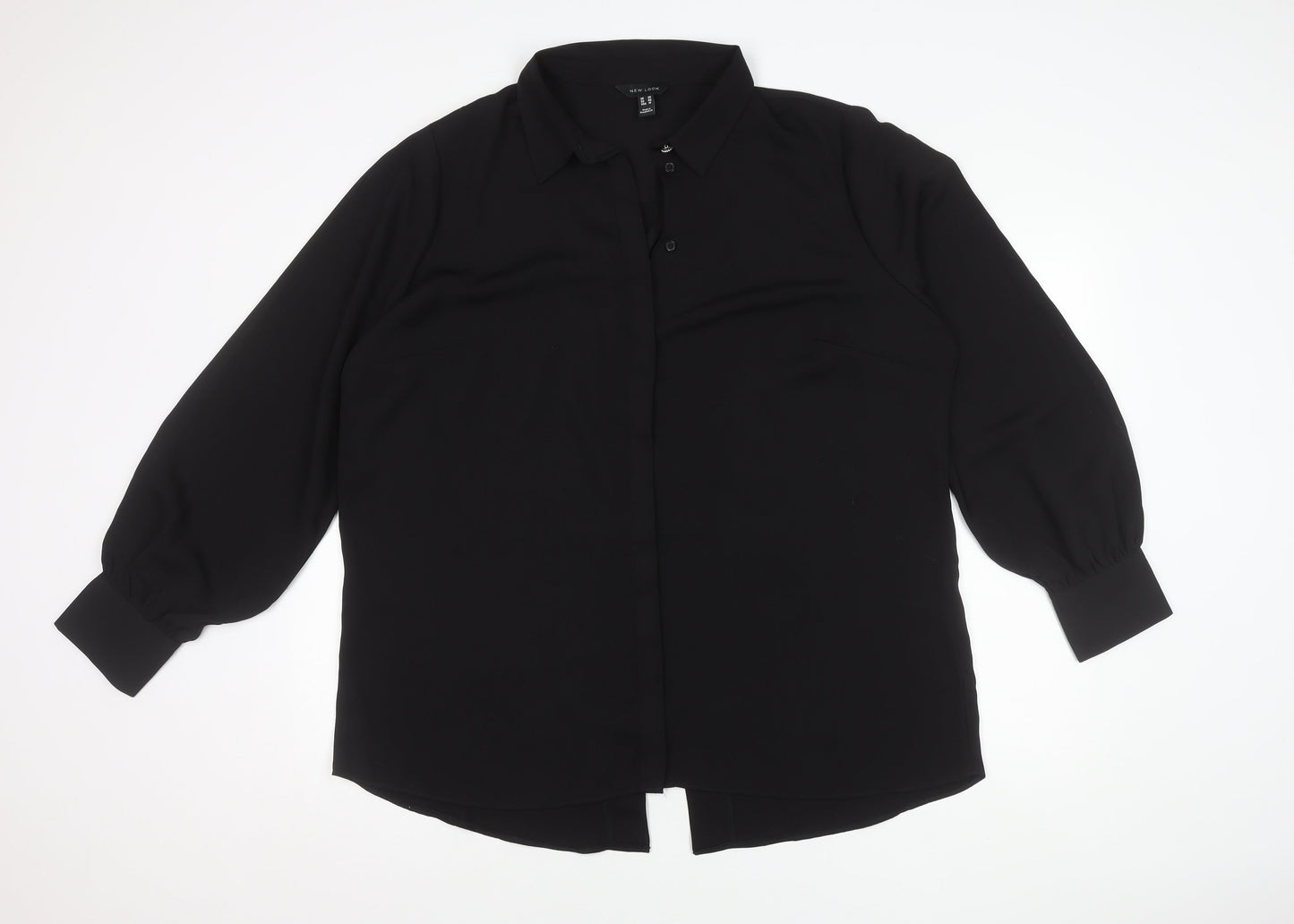 New Look Women's Black Button-Up Blouse Size 20