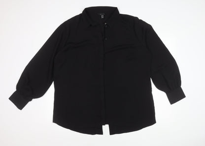 New Look Women's Black Button-Up Blouse Size 20