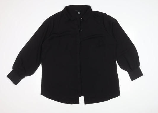 New Look Women's Black Button-Up Blouse Size 20