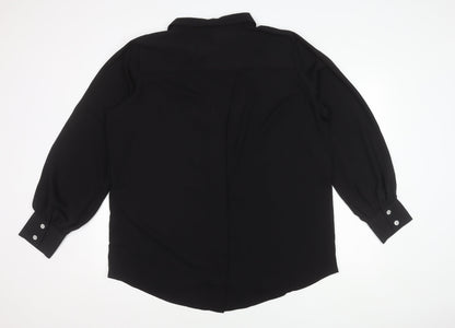 New Look Women's Black Button-Up Blouse Size 20