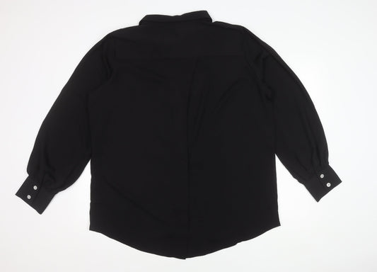 New Look Women's Black Button-Up Blouse Size 20
