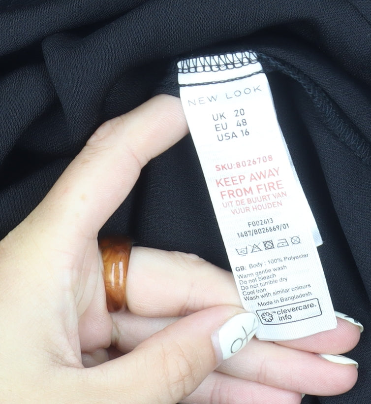 New Look Women's Black Button-Up Blouse Size 20