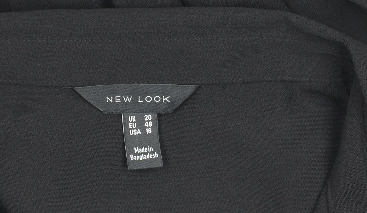 New Look Women's Black Button-Up Blouse Size 20