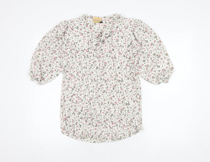 Khushboo Women's White Floral XL Blouse