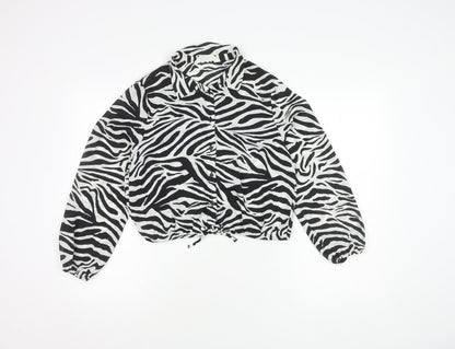 H&M Girls Zebra Print Cropped Blouse, Size 12-13 Years