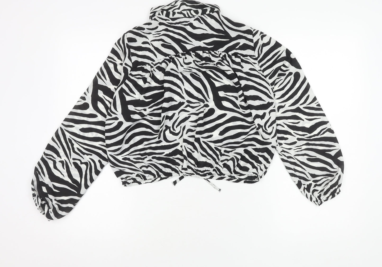 H&M Girls Zebra Print Cropped Blouse, Size 12-13 Years