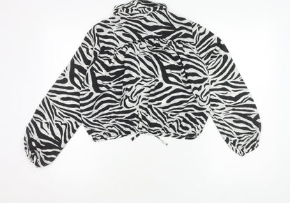 H&M Girls Zebra Print Cropped Blouse, Size 12-13 Years