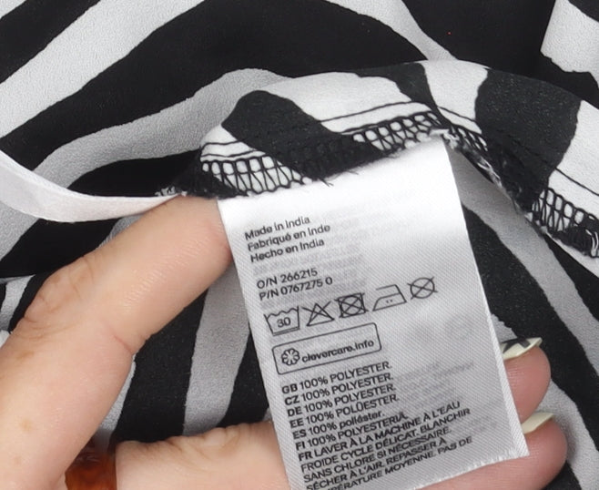 H&M Girls Zebra Print Cropped Blouse, Size 12-13 Years