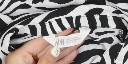 H&M Girls Zebra Print Cropped Blouse, Size 12-13 Years