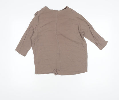 American Vintage Women's Brown Cowl Neck 3/4 Sleeve Top