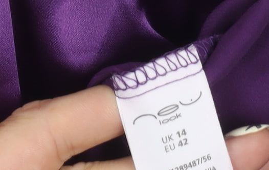 New Look Women's Purple Sequin Tunic Blouse Size 14