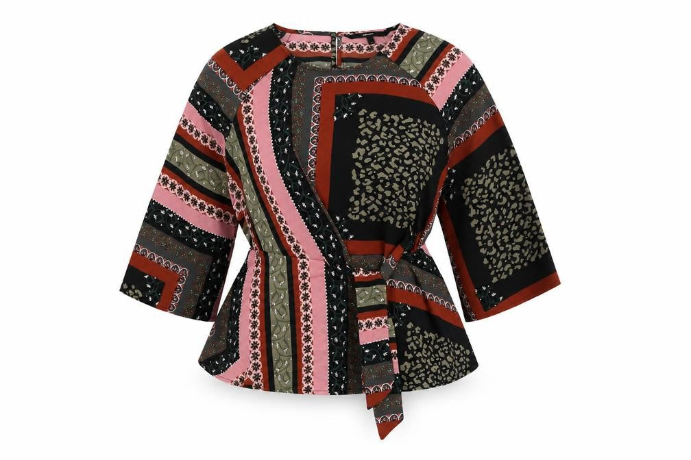 Womens UK Size S VERO MODA Multicoloured Wrap Blouse