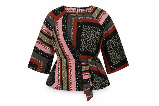 Womens UK Size S VERO MODA Multicoloured Wrap Blouse