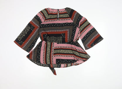 Womens UK Size S VERO MODA Multicoloured Wrap Blouse