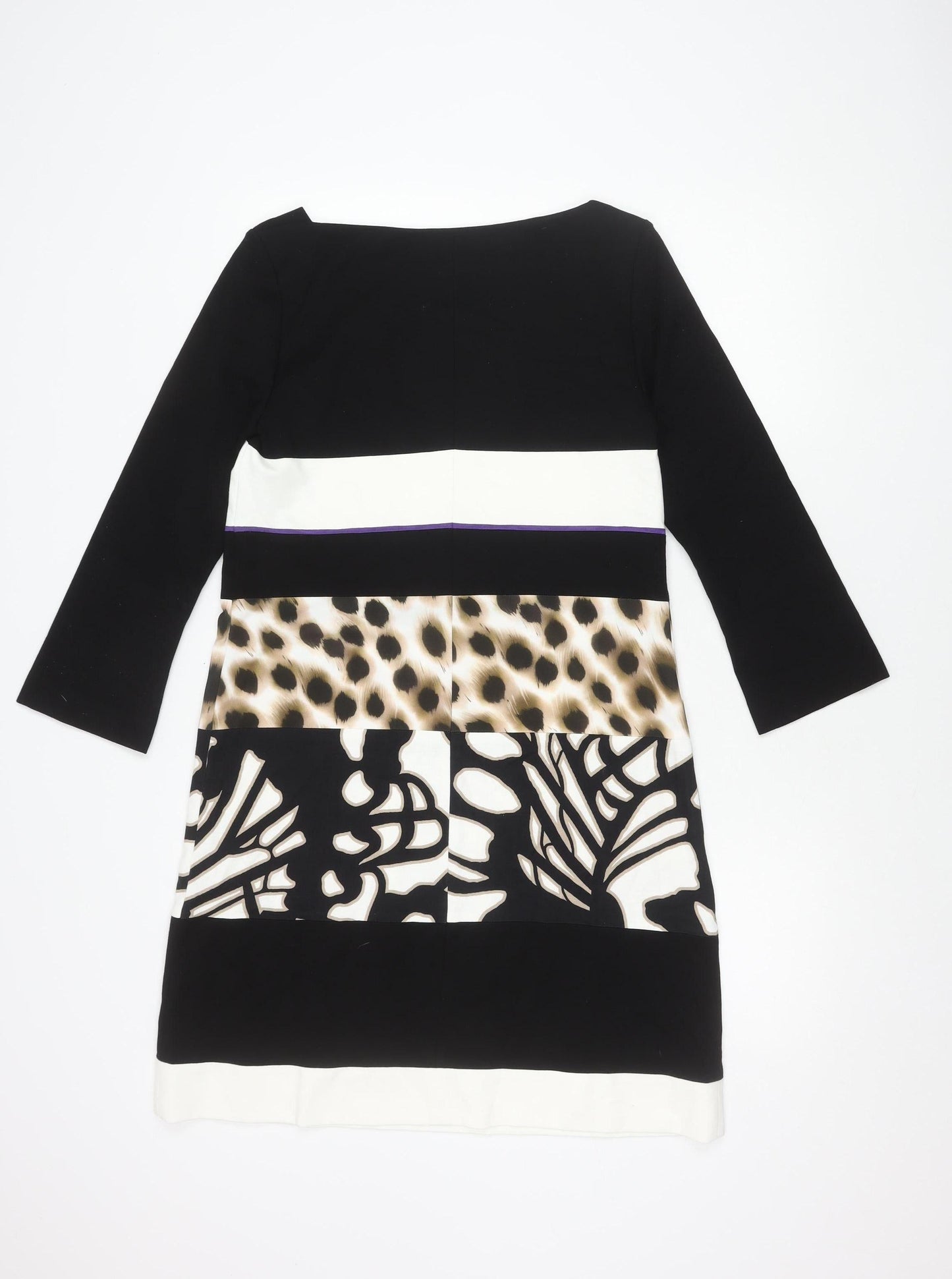 Marc Cain Women Black Dress, Size 12, Animal Print