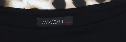 Marc Cain Women Black Dress, Size 12, Animal Print