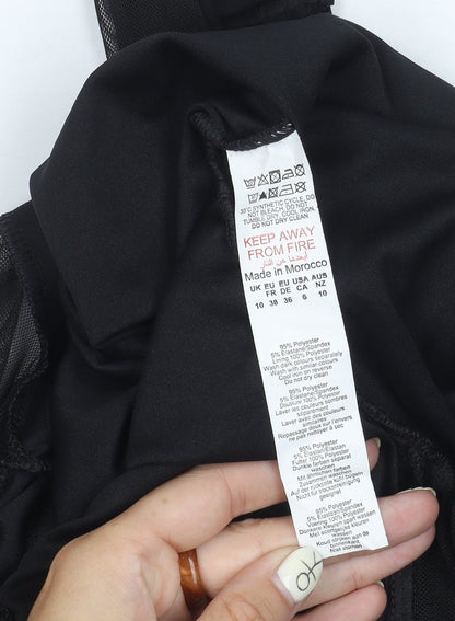 PrettyLittleThing Black Off Shoulder Bodysuit Size 10