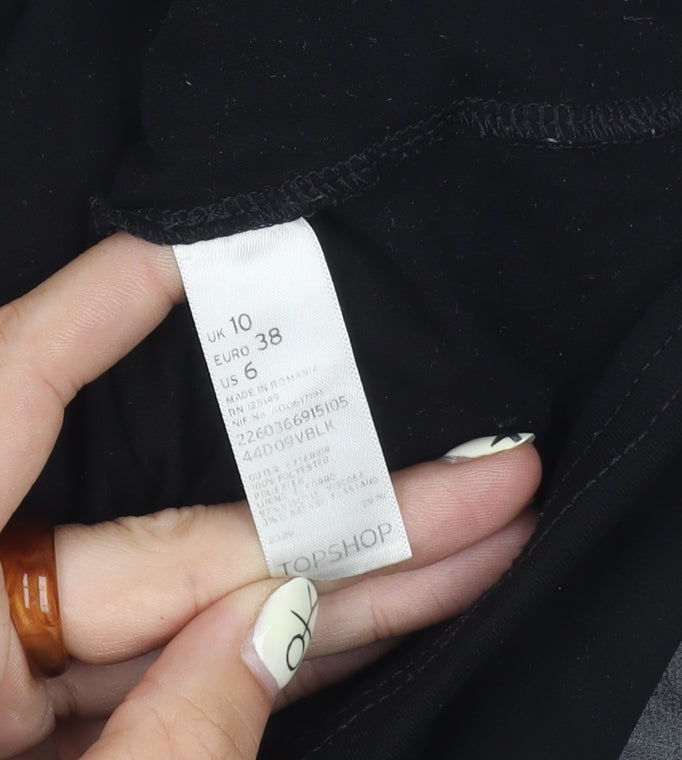 Womens UK Size UK 10 Topshop Black Basic Tank
