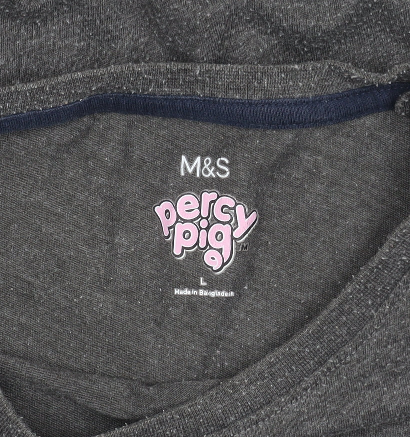 Marks and Spencer Women's Grey Percy Pig Nightshirt L