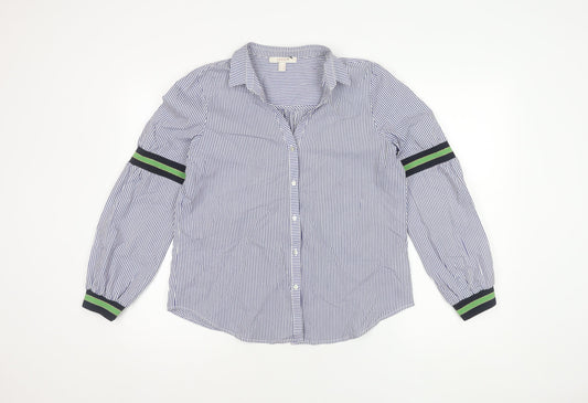 Esprit Women's Striped Multicoloured Cotton Shirt UK 14