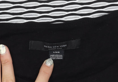 Marc New York Women's Black & White Geometric Top, L