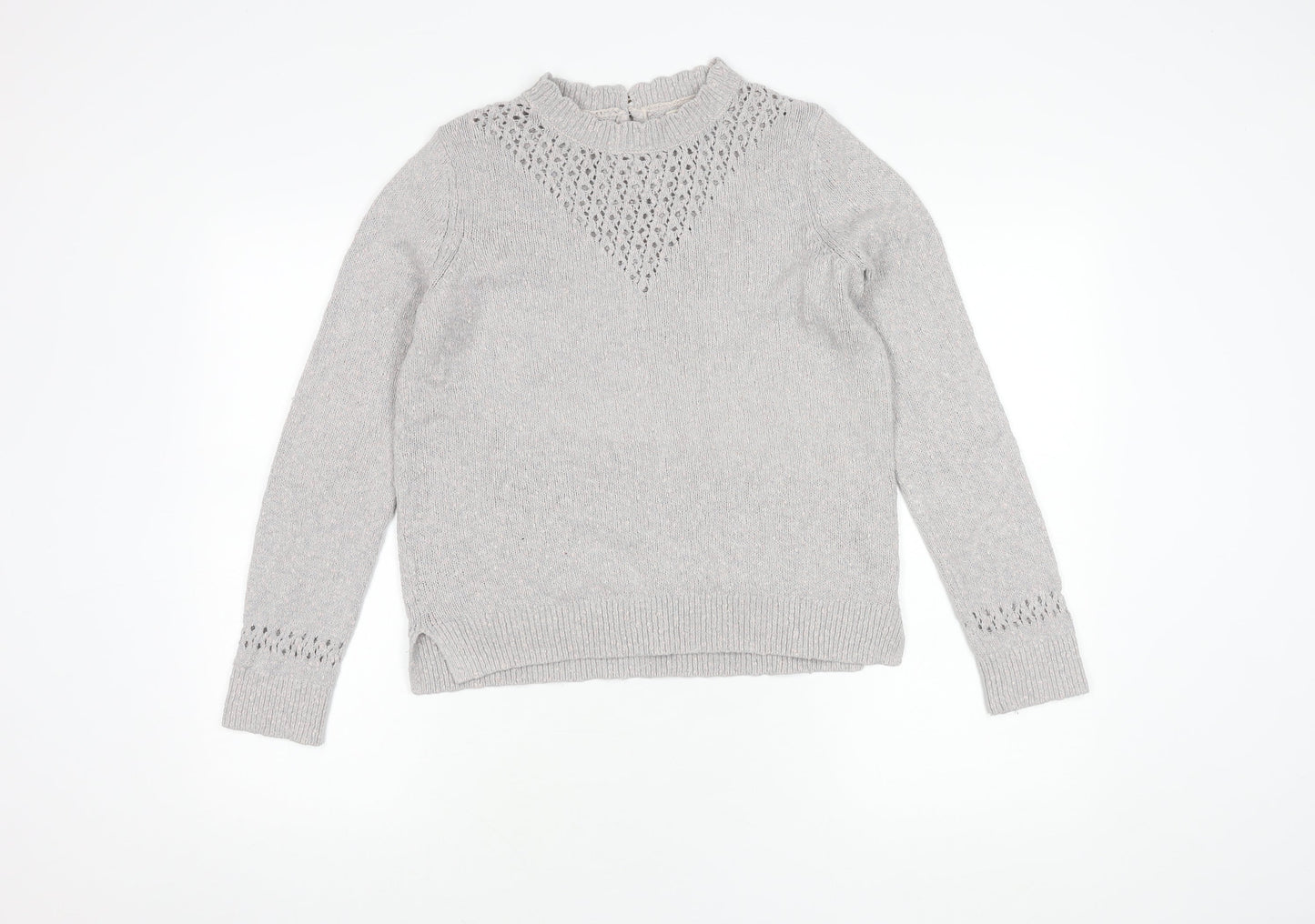 Womens UK Size 10 Fat Face Grey Pullover Jumper