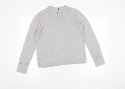Womens UK Size 10 Fat Face Grey Pullover Jumper
