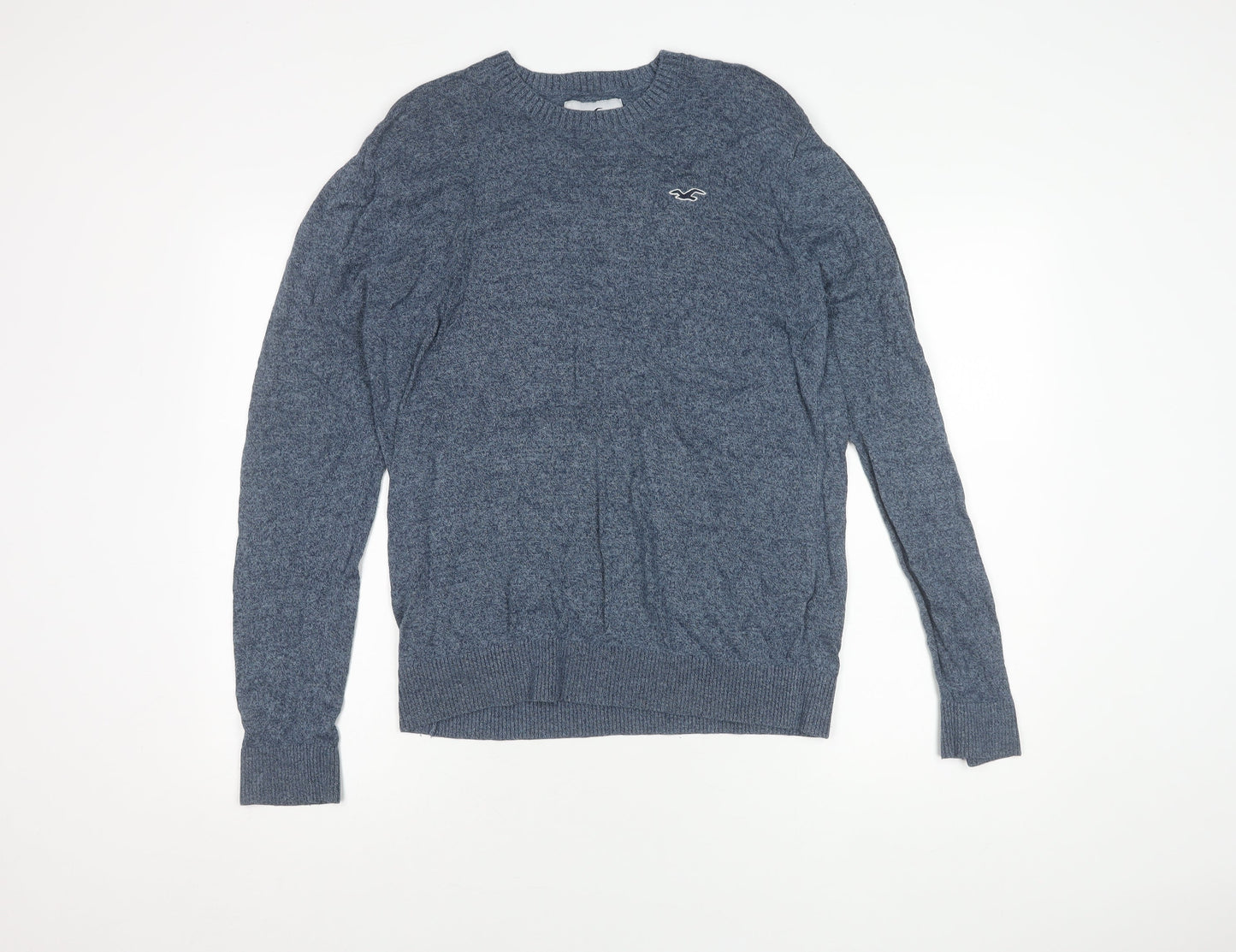Hollister Men's Blue Pullover Jumper L Crew Neck