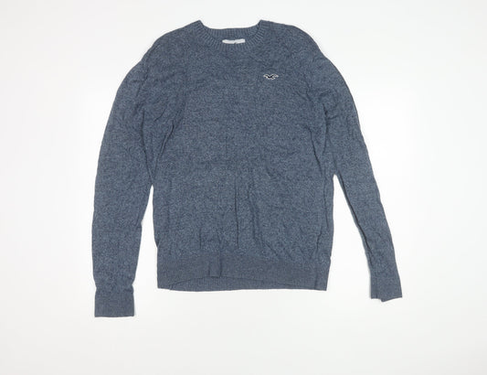 Hollister Men's Blue Pullover Jumper L Crew Neck