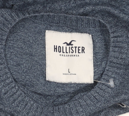 Hollister Men's Blue Pullover Jumper L Crew Neck
