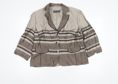 Gerry Weber Women's Brown Striped Blazer Size 16