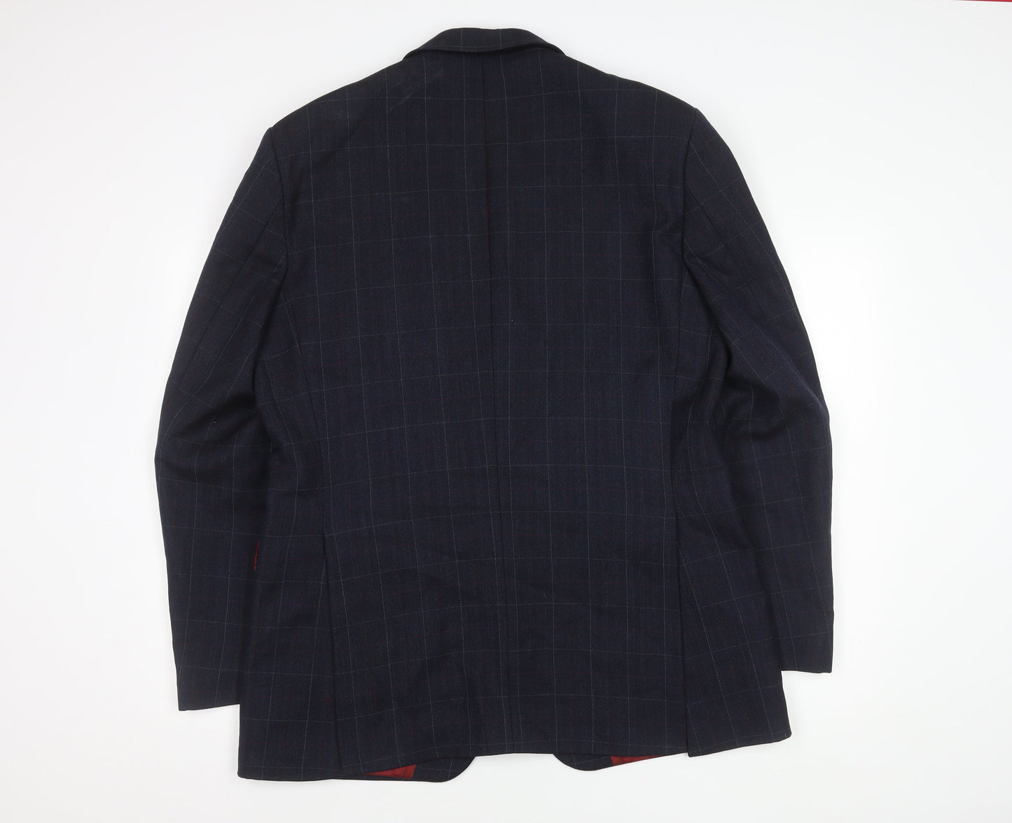 Austin Reed Men's Blue Check Wool Blazer Jacket 42