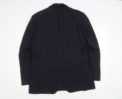 Austin Reed Men's Blue Check Wool Blazer Jacket 42