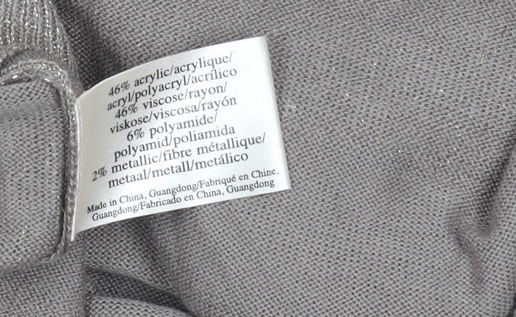 Laura Ashley Women's Grey Striped Pullover Jumper UK 10