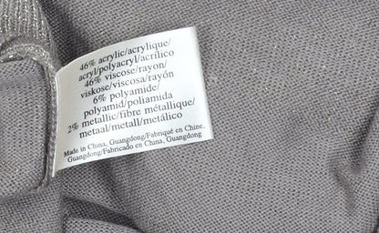 Laura Ashley Women's Grey Striped Pullover Jumper UK 10